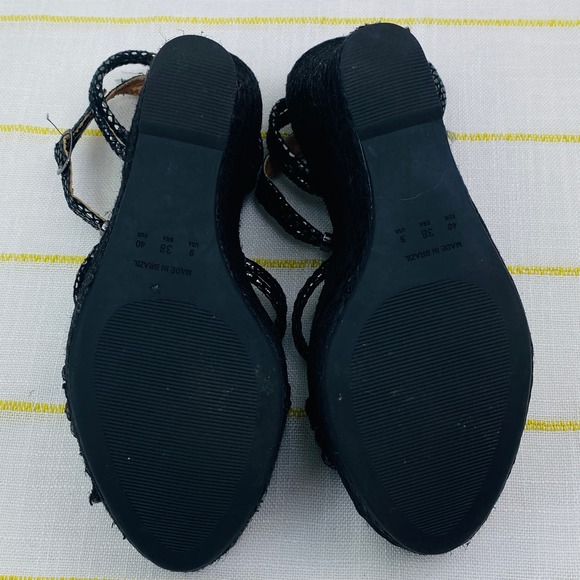 Adriana Barra Metallic Platform Espadrilles Womens 38 US 9 Made in Brazil Luxe - Picture 12 of 12